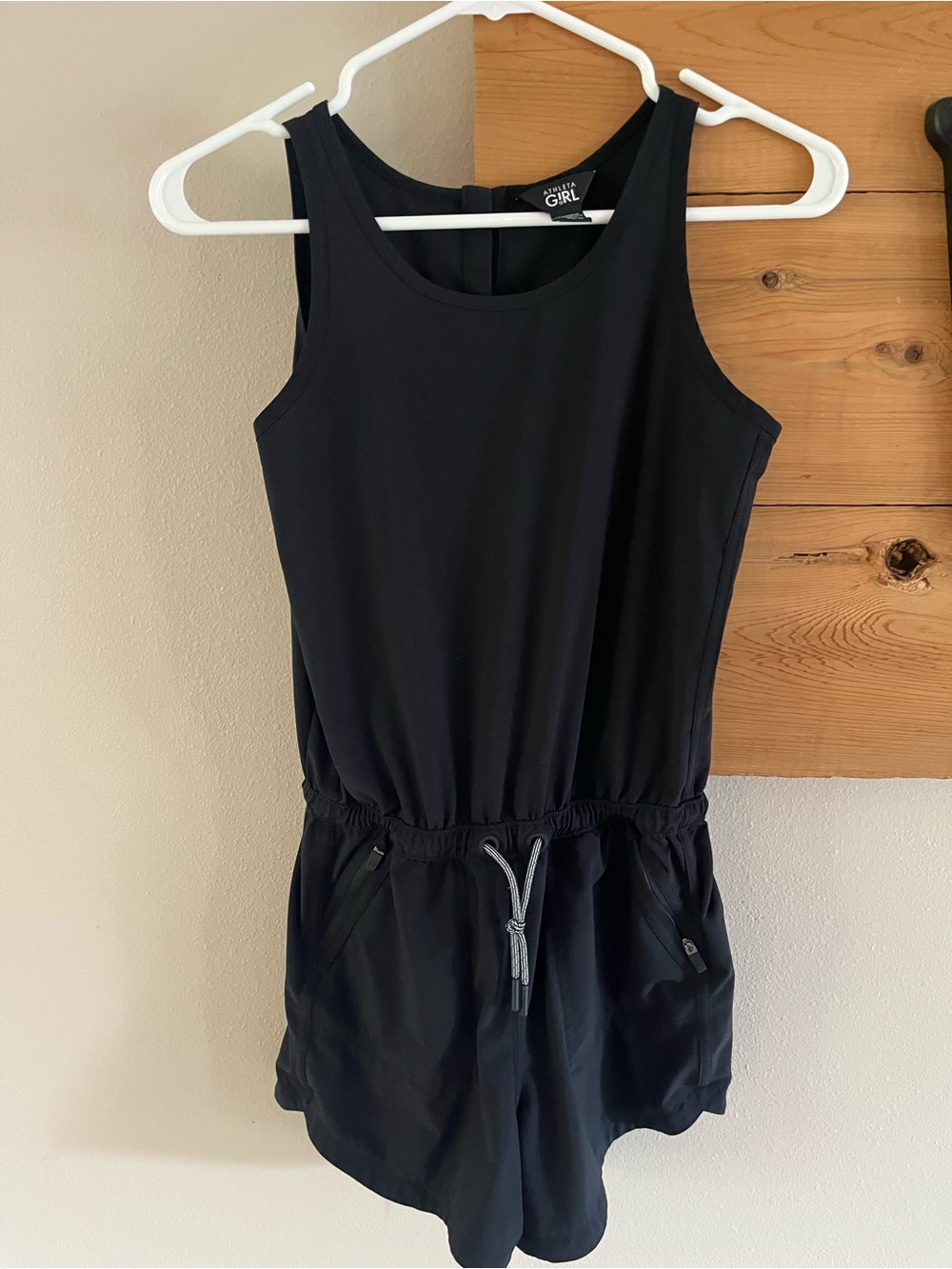 Athleta Girl Black Girls' Sleeveless Drawstring Romper